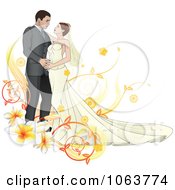 Poster, Art Print Of Bride And Groom Dancing With Plumerias