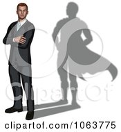 Poster, Art Print Of 3d Businessman With A Super Hero Shadowation