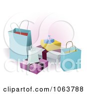 Poster, Art Print Of Group Of 3d Shopping Boxes And Bagsation