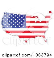 Poster, Art Print Of American Flag Map