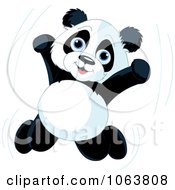Clipart Happy Panda Jumping Royalty Free Vector Illustration by Pushkin #COLLC1063808-0093