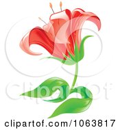 Clipart Red Lily Flower Royalty Free Vector Illustration by Vector Tradition SM