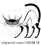 Clipart Evil Siamese Cat Black And White 2 Royalty Free Vector Illustration by Vector Tradition SM