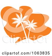 Clipart Orange Palm Tree Logo 5 Royalty Free Vector Illustration