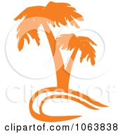 Poster, Art Print Of Orange Palm Tree Logo 2
