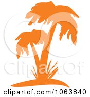 Poster, Art Print Of Orange Palm Tree Logo 3