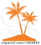 Poster, Art Print Of Orange Palm Tree Logo 4
