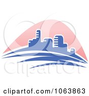 Clipart Blue Skyscraper Logo 53 Royalty Free Vector Illustration