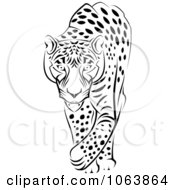 Poster, Art Print Of Walking Jaguar Black And White