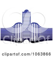 Clipart Blue Skyscraper Logo 29 Royalty Free Vector Illustration
