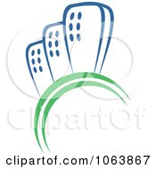 Clipart Blue Skyscraper Logo 50 Royalty Free Vector Illustration