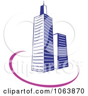 Clipart Blue Skyscraper Logo 45 Royalty Free Vector Illustration