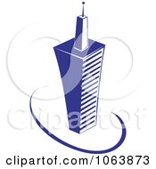 Clipart Blue Highrise Logo 3 Royalty Free Vector Illustration