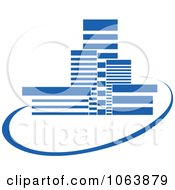 Clipart Blue Skyscraper Logo 22 Royalty Free Vector Illustration