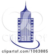 Clipart Blue Skyscraper Logo 16 Royalty Free Vector Illustration