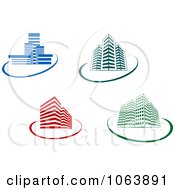 Clipart Skyscrapers Digital Collage 6 Royalty Free Vector Illustration