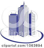 Clipart Blue Skyscraper Logo 21 Royalty Free Vector Illustration