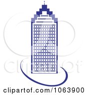 Clipart Blue Skyscraper Logo 8 Royalty Free Vector Illustration