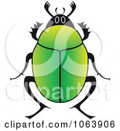 Clipart Green Beetle Royalty Free Vector Illustration