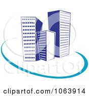 Clipart Blue Skyscraper Logo 48 Royalty Free Vector Illustration