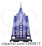 Clipart Blue Skyscraper Logo 27 Royalty Free Vector Illustration