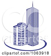 Clipart Blue Skyscraper Logo 17 Royalty Free Vector Illustration