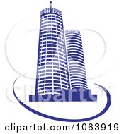 Poster, Art Print Of Blue Skyscraper Logo 19