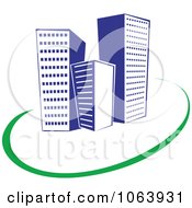 Clipart Blue Skyscraper Logo 44 Royalty Free Vector Illustration