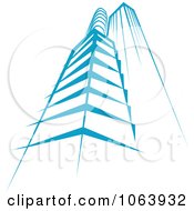 Clipart Blue Skyscraper Logo 4 Royalty Free Vector Illustration