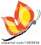 Clipart Black Orange And Yellow Butterfly Royalty Free Vector Illustration