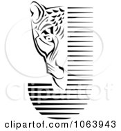 Clipart Jaguar And J Black And White Royalty Free Vector Illustration by Vector Tradition SM