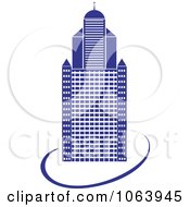 Clipart Blue Skyscraper Logo 11 Royalty Free Vector Illustration