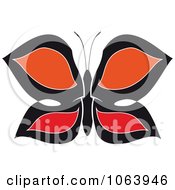 Clipart Black Red And Orange Butterfly Royalty Free Vector Illustration
