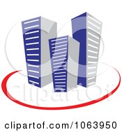 Clipart Blue Skyscraper Logo 47 Royalty Free Vector Illustration