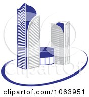 Clipart Blue Skyscraper Logo 20 Royalty Free Vector Illustration