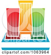 Clipart Colorful Skyscraper Logo 3 Royalty Free Vector Illustration