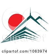 Clipart Teal Skyscraper Logo 6 Royalty Free Vector Illustration