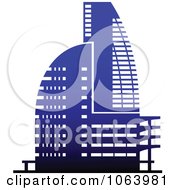 Clipart Blue Skyscraper Logo 26 Royalty Free Vector Illustration