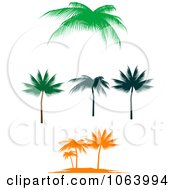 Clipart Palm Trees Digital Collage 1 Royalty Free Vector Illustration