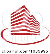 Clipart Red Skyscraper Logo 2 Royalty Free Vector Illustration