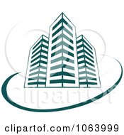 Clipart Teal Skyscraper Logo 5 Royalty Free Vector Illustration