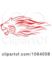 Clipart Red Lion Attacking Royalty Free Vector Illustration