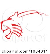 Clipart Red Lioness Attacking Royalty Free Vector Illustration