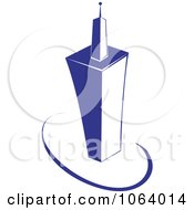 Clipart Blue Highrise Logo 2 Royalty Free Vector Illustration