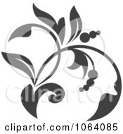 Clipart Gray Flourish Design Element 3 Royalty Free Vector Illustration