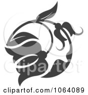 Clipart Gray Flourish Design Element 4 Royalty Free Vector Illustration