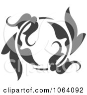 Clipart Gray Flourish Design Element 1 Royalty Free Vector Illustration
