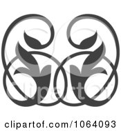 Clipart Gray Flourish Design Element 8 Royalty Free Vector Illustration