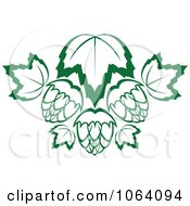 Clipart Green Floral Design 2 Royalty Free Vector Illustration