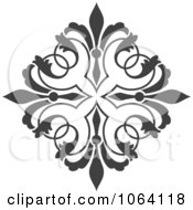 Clipart Gray Flourish Design Element 14 Royalty Free Vector Illustration